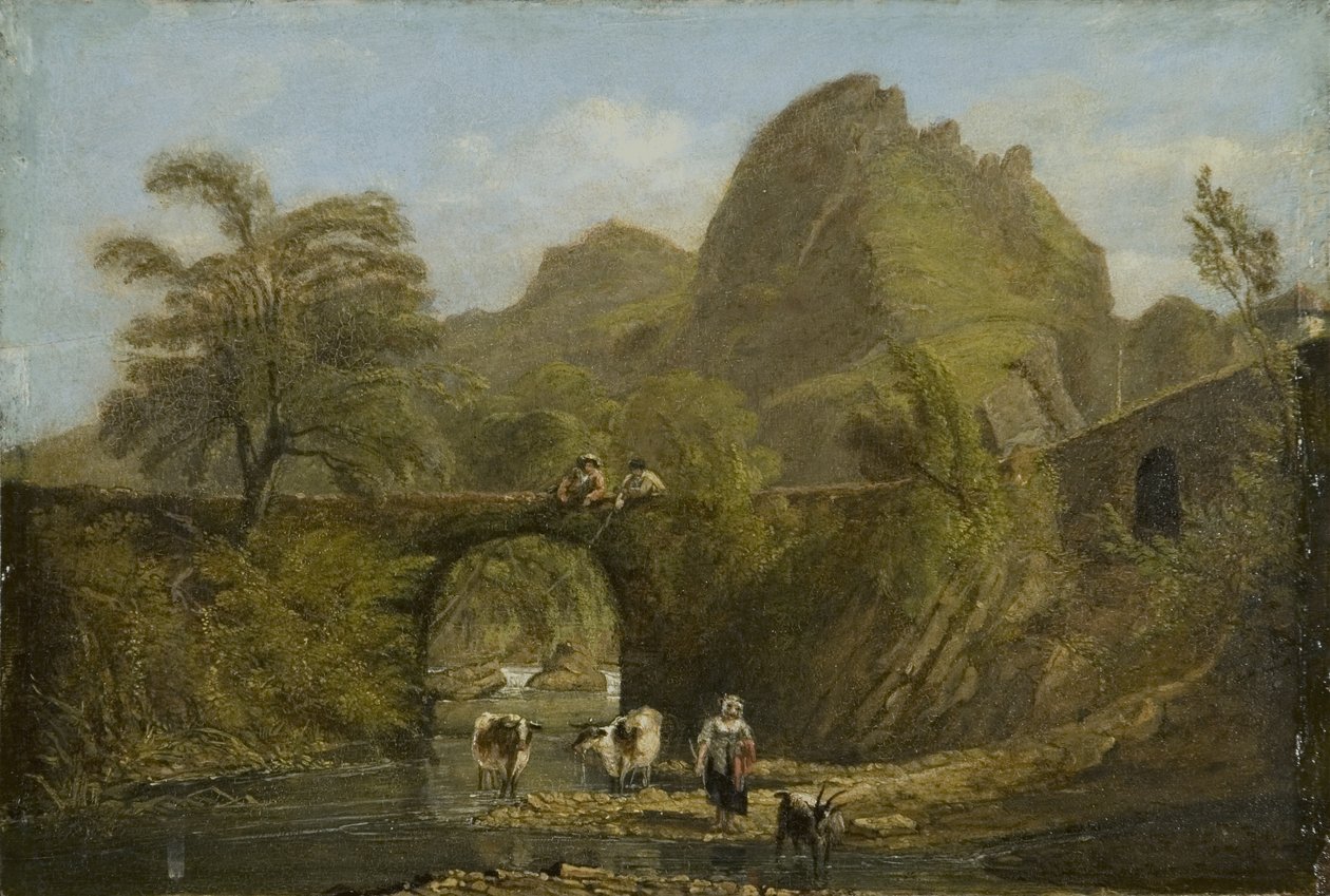 Dynas Rots en Brug door George Orleans Delamotte
