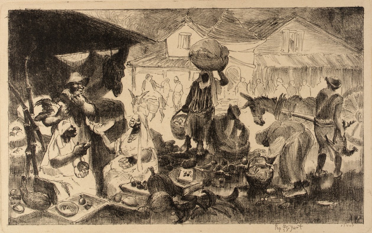 Haïti-markt door George Overbury Pop Hart