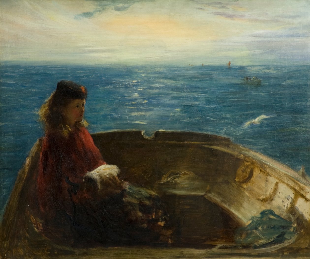 Meisje in een boot door George Paul Chalmers
