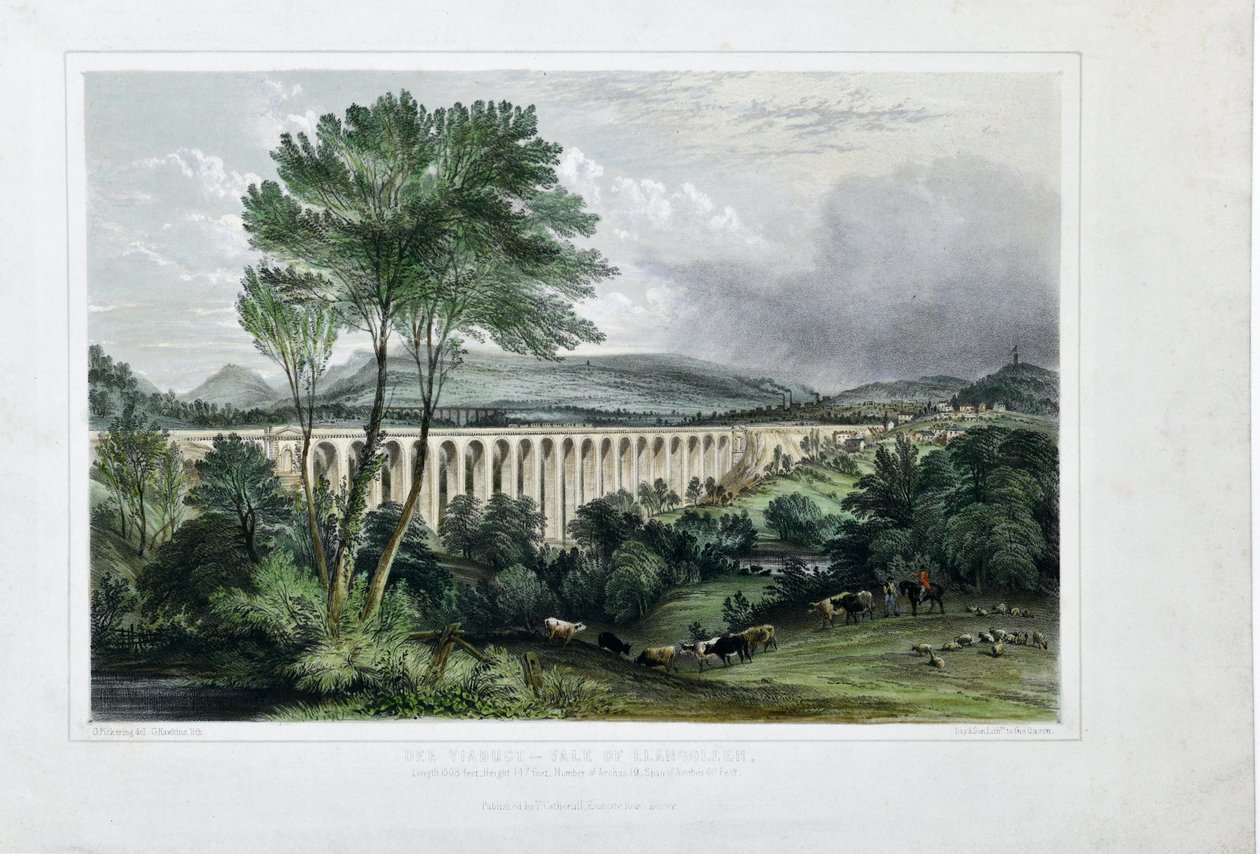 Dee Viaduct - Vale van Llangollen door George Pickering