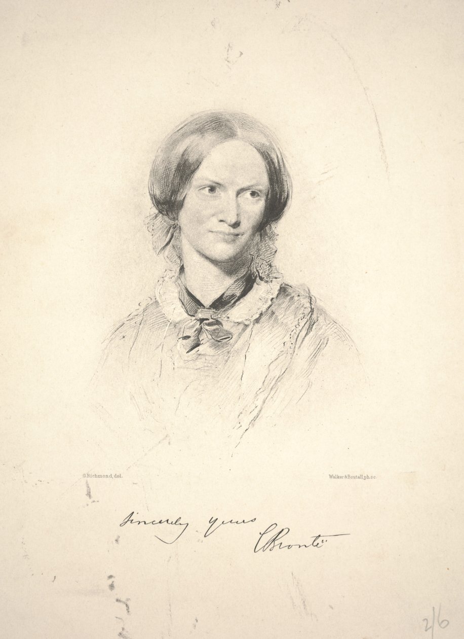 Charlotte Brontë, gegraveerd door Walker & Boutall door George Richmond