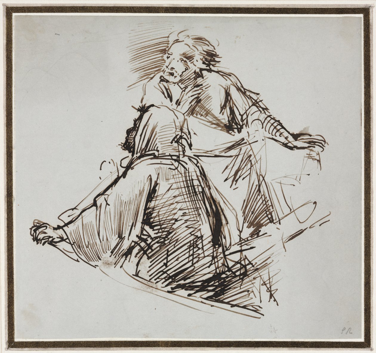 Twee mannelijke figuren, ca. 1829 door George Richmond