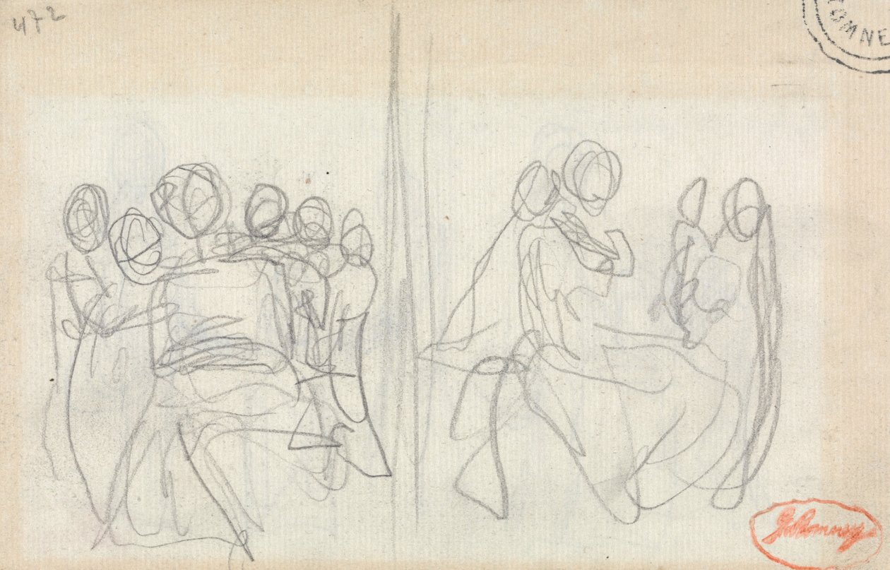 Een moeder en kinderen: Twee studies door George Romney