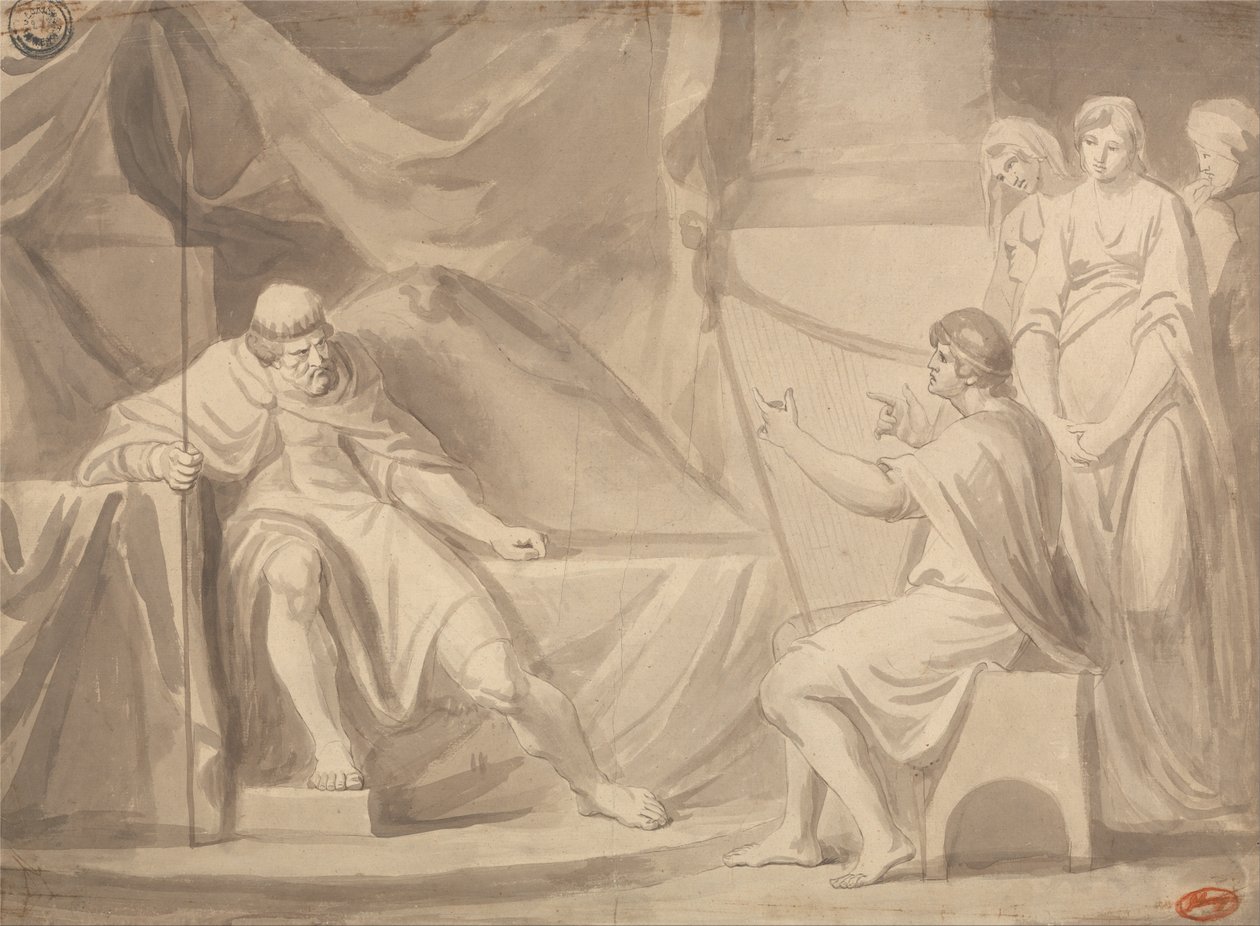 David voor Saul door George Romney