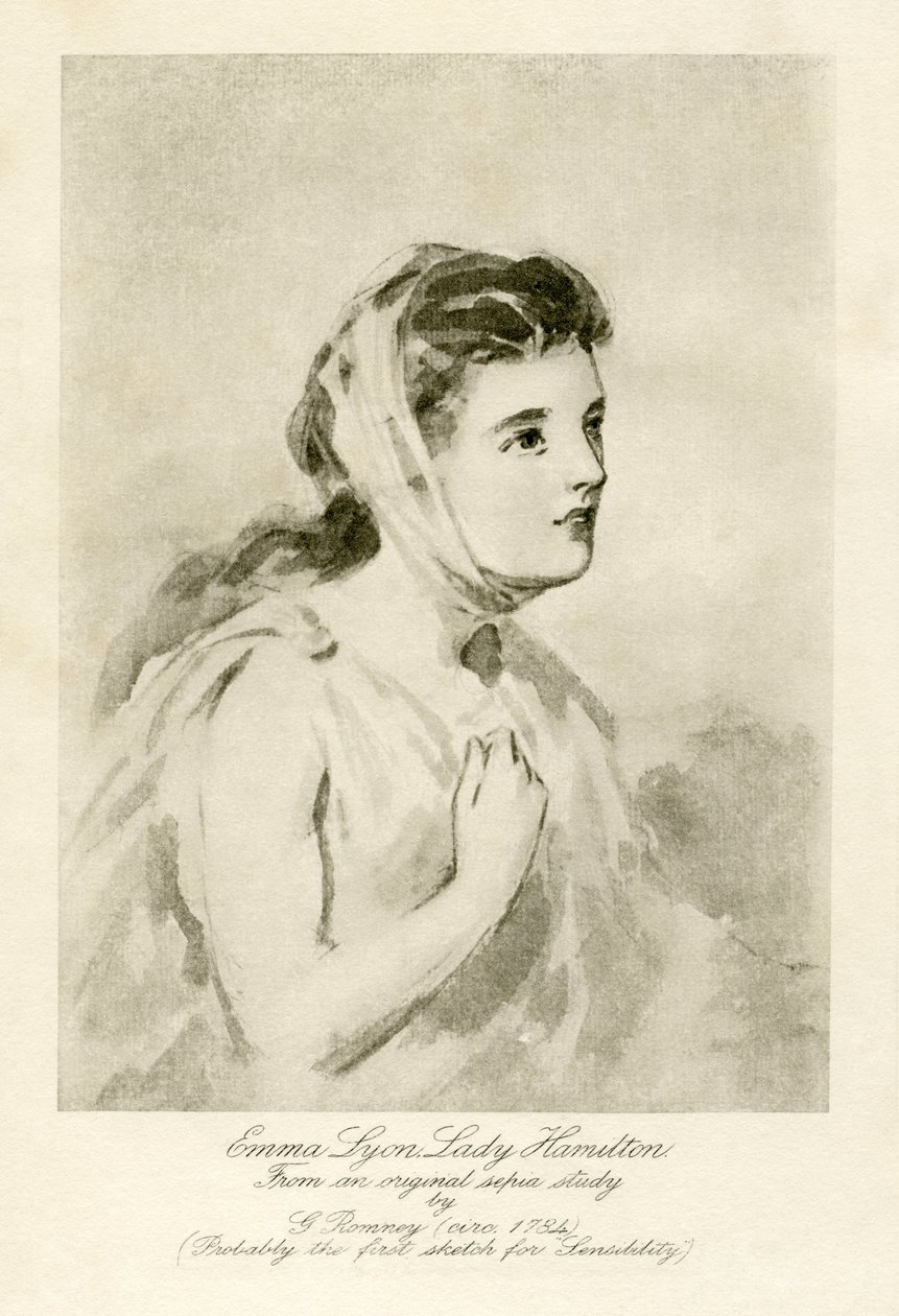 Emma Lady Hamilton door George Romney