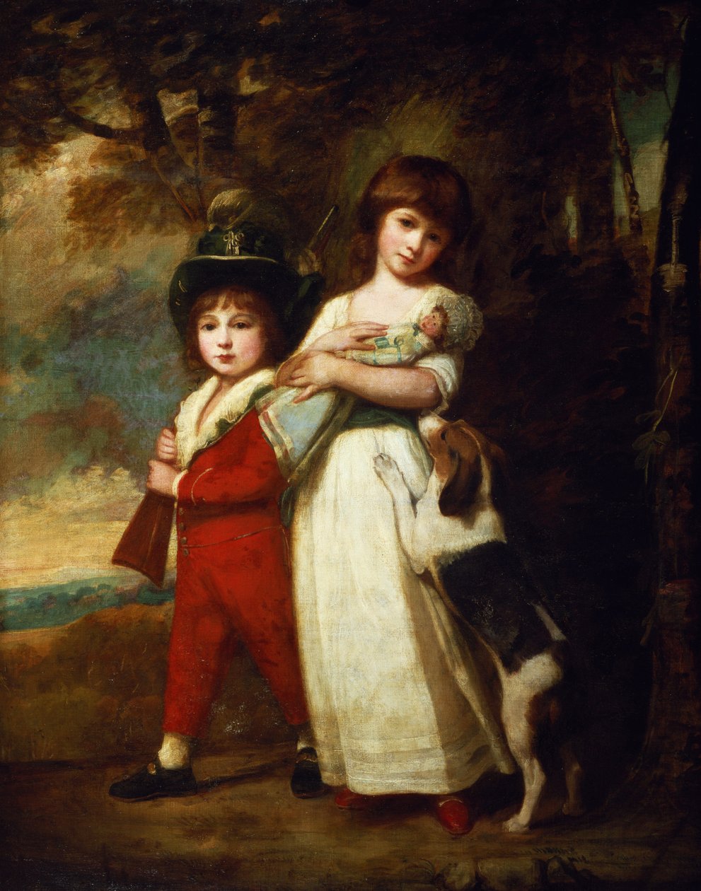 Portret van de Vernon kinderen door George Romney