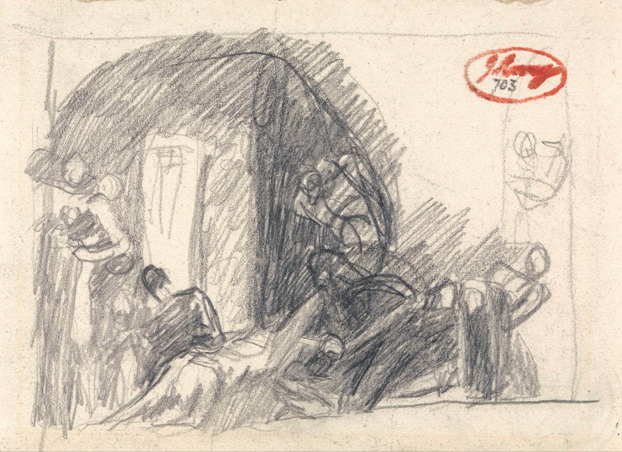Gevangenisscène door George Romney