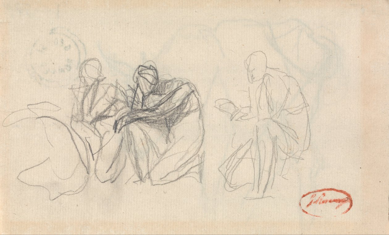 Three Kneeling Figures door George Romney