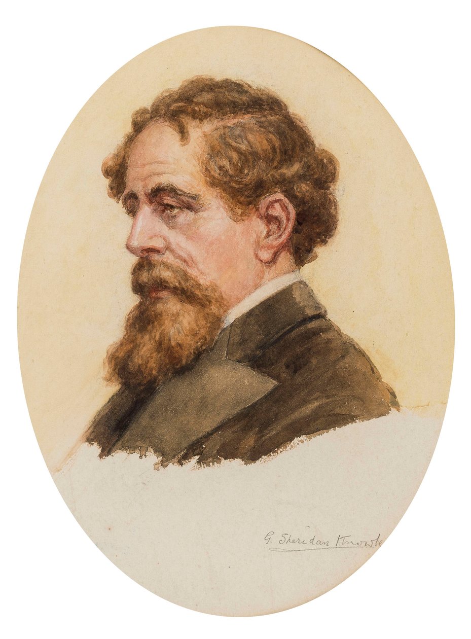 Portret van Charles Dickens door George Sheridan Knowles