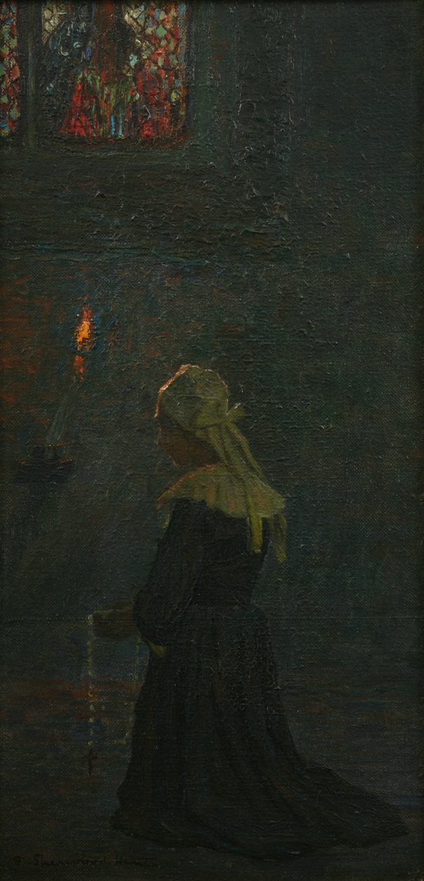 In Gebed (Pont Aven) door George Sherwood Hunter