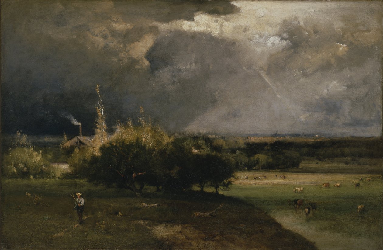 De naderende storm, ca. 1879 door George Snr. Inness