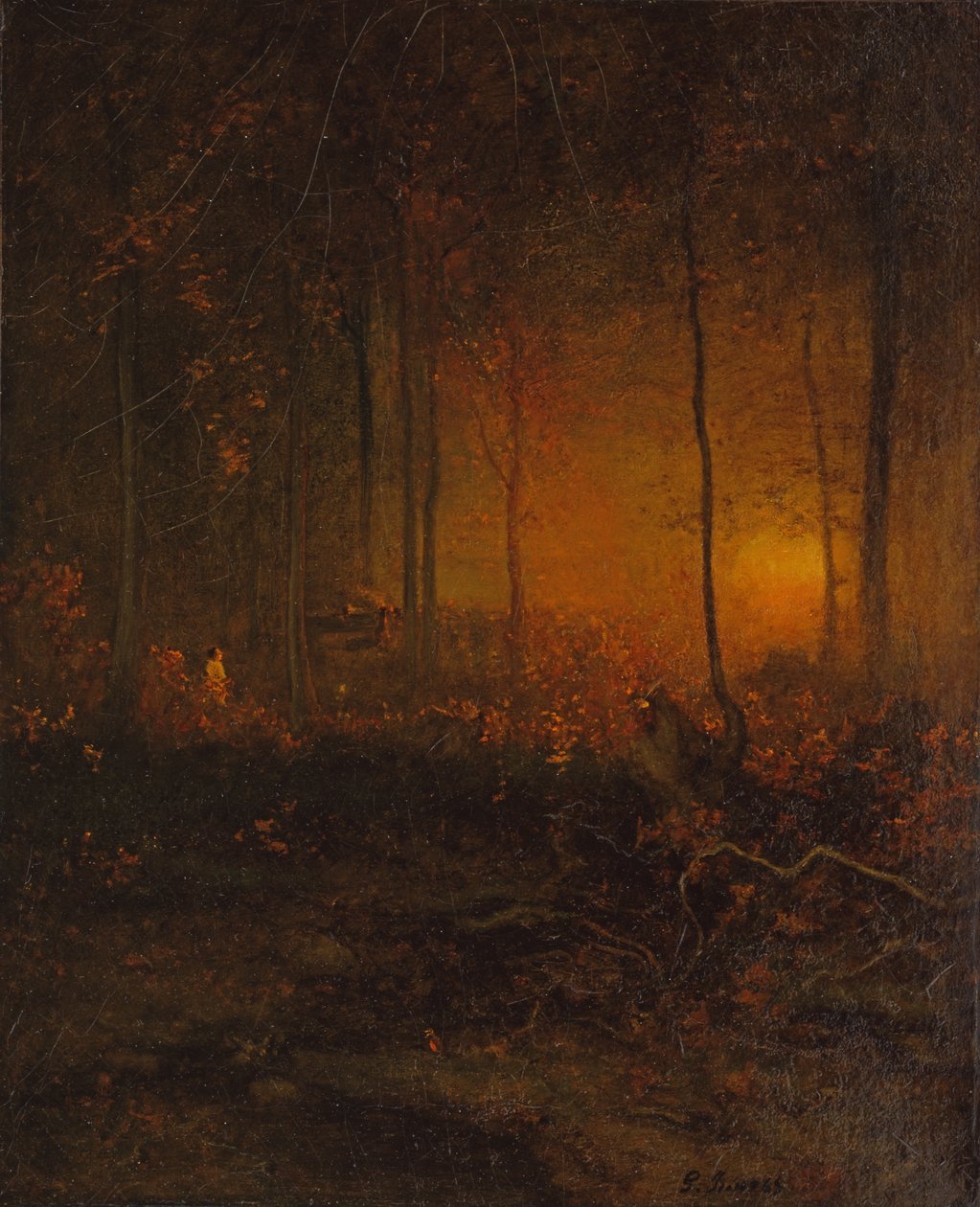 De zonsondergang bekijken door George Snr. Inness