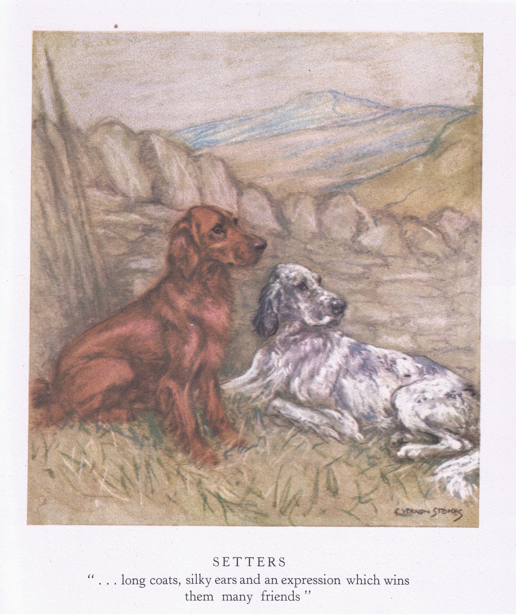 Zetters (kleurenlitho) door George Vernon Stokes
