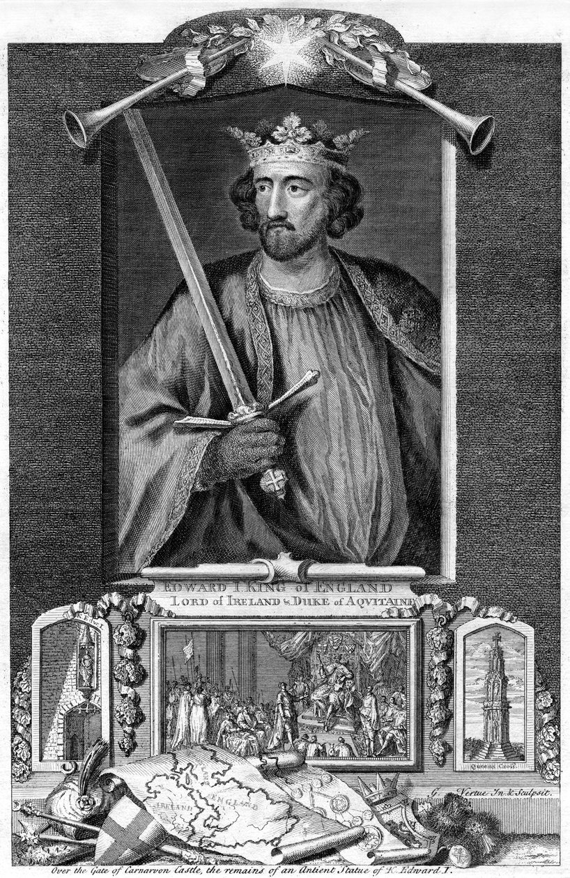 Edward I van Engeland, 18e eeuw door George Vertue