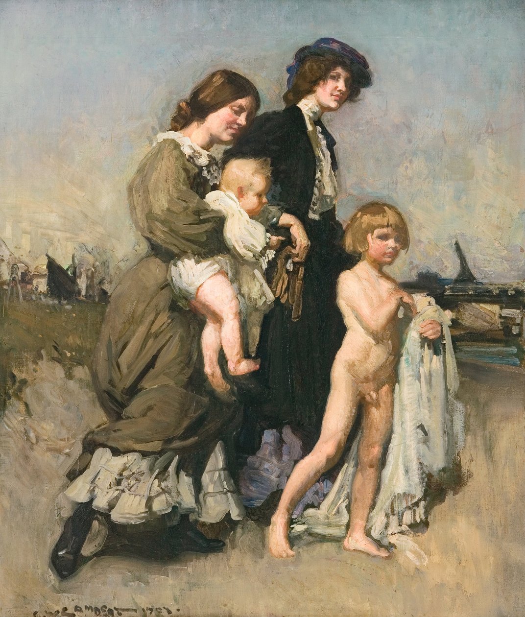 De vakantiegroep (De baders) door George Washington Lambert