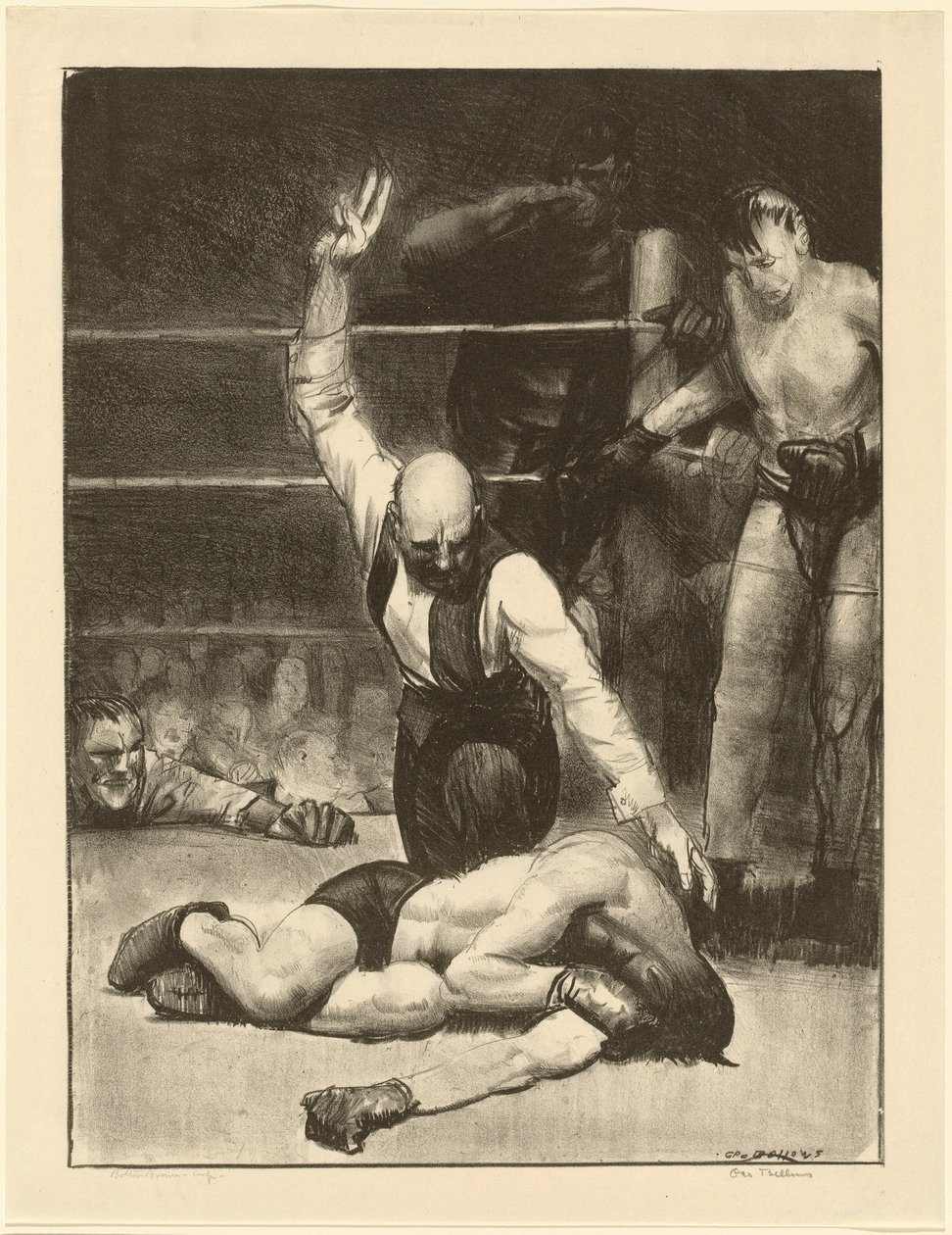 Counted Out, tweede steen, 1921 door George Wesley Bellows