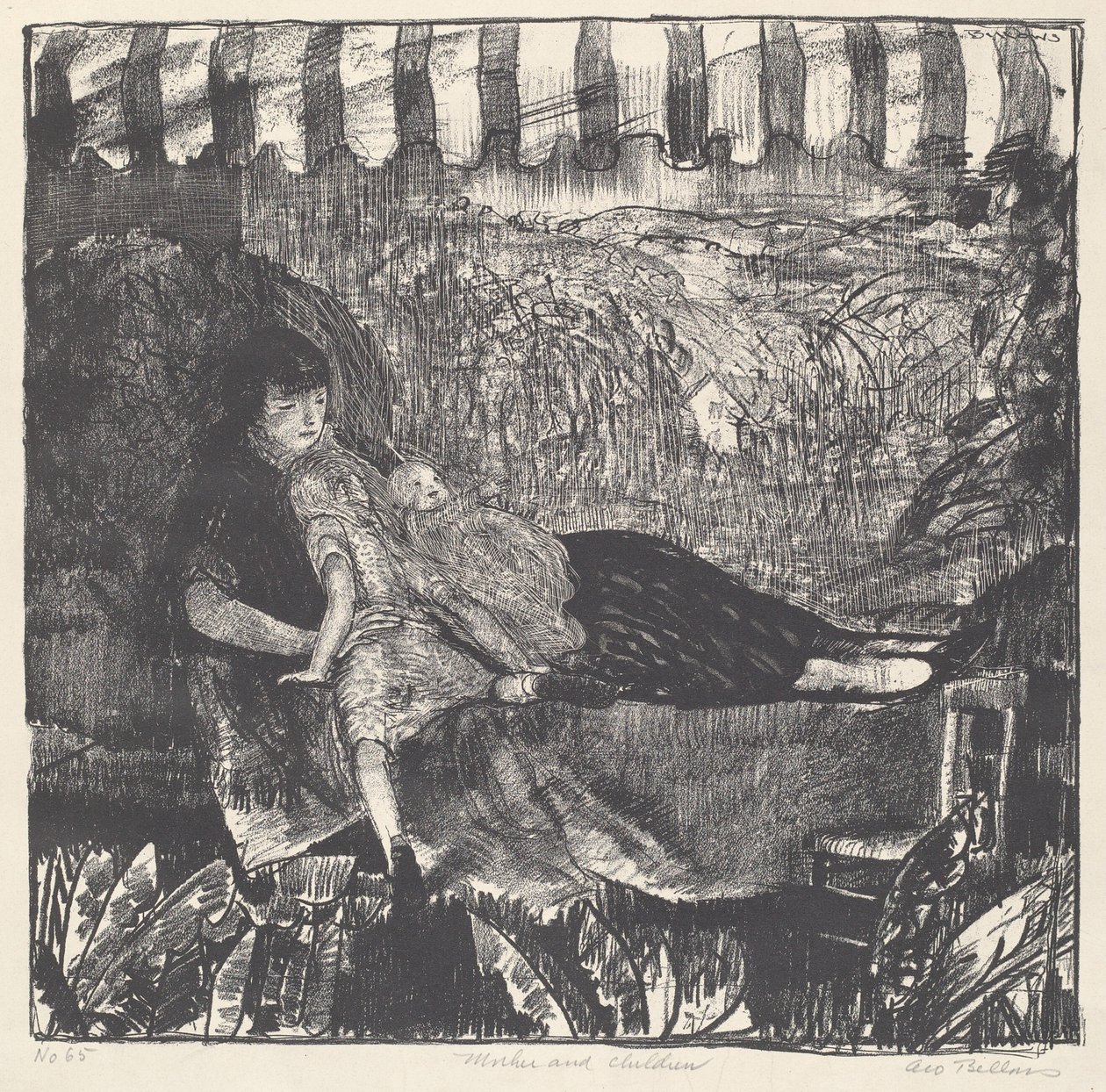 Moeder en kinderen, 1916 door George Wesley Bellows