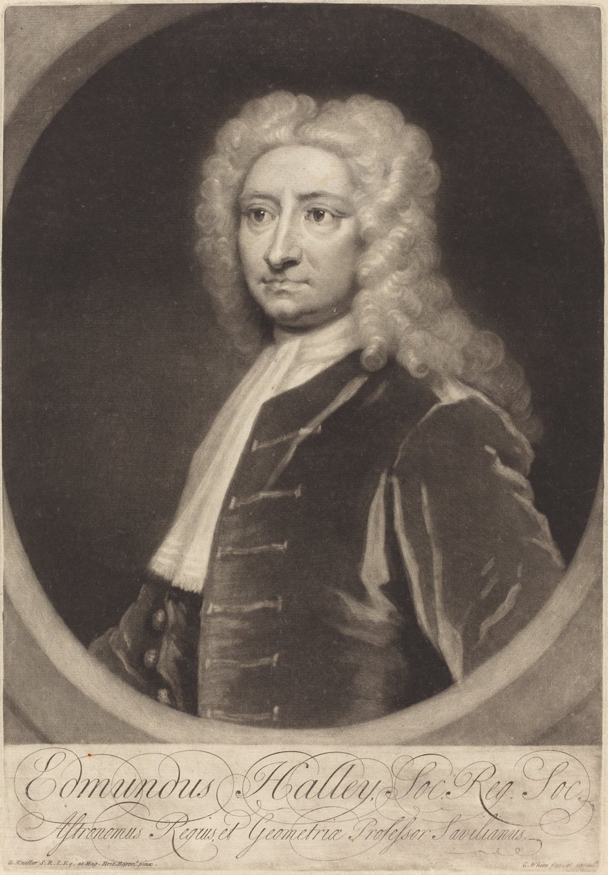 Edmund Halley door George White after Sir Godfrey Kneller