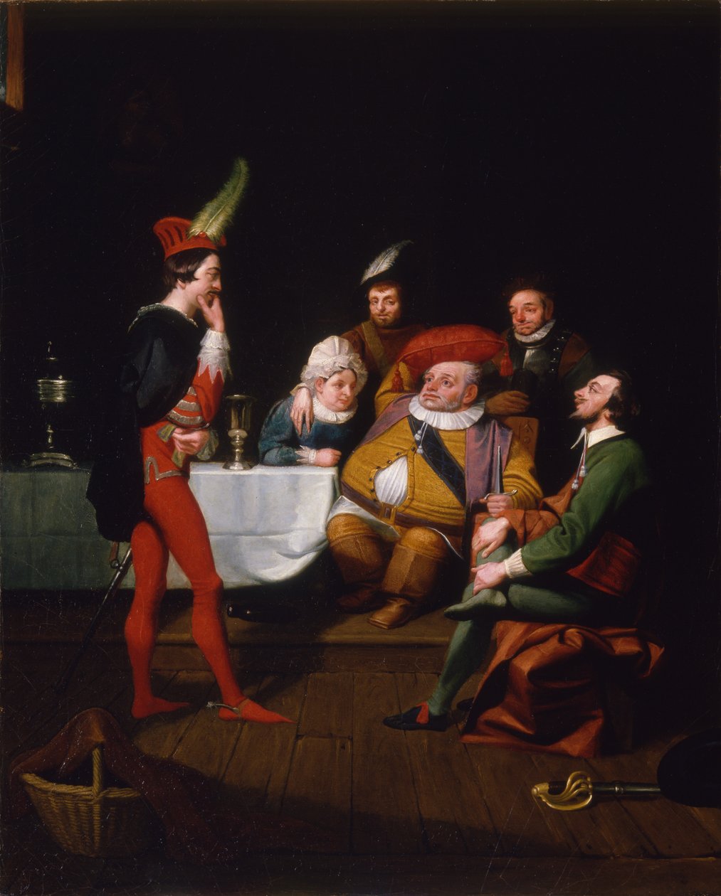 Falstaff speelt Henry IV, ca. 1834 door George Whiting Flagg
