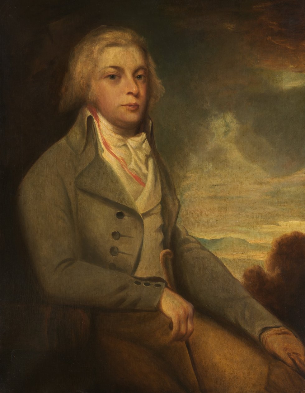 Portret van een heer door George after Romney