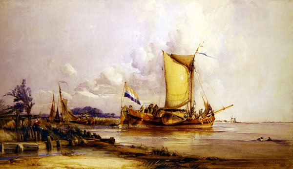 Nederlandse vissersboten door George the Elder Chambers