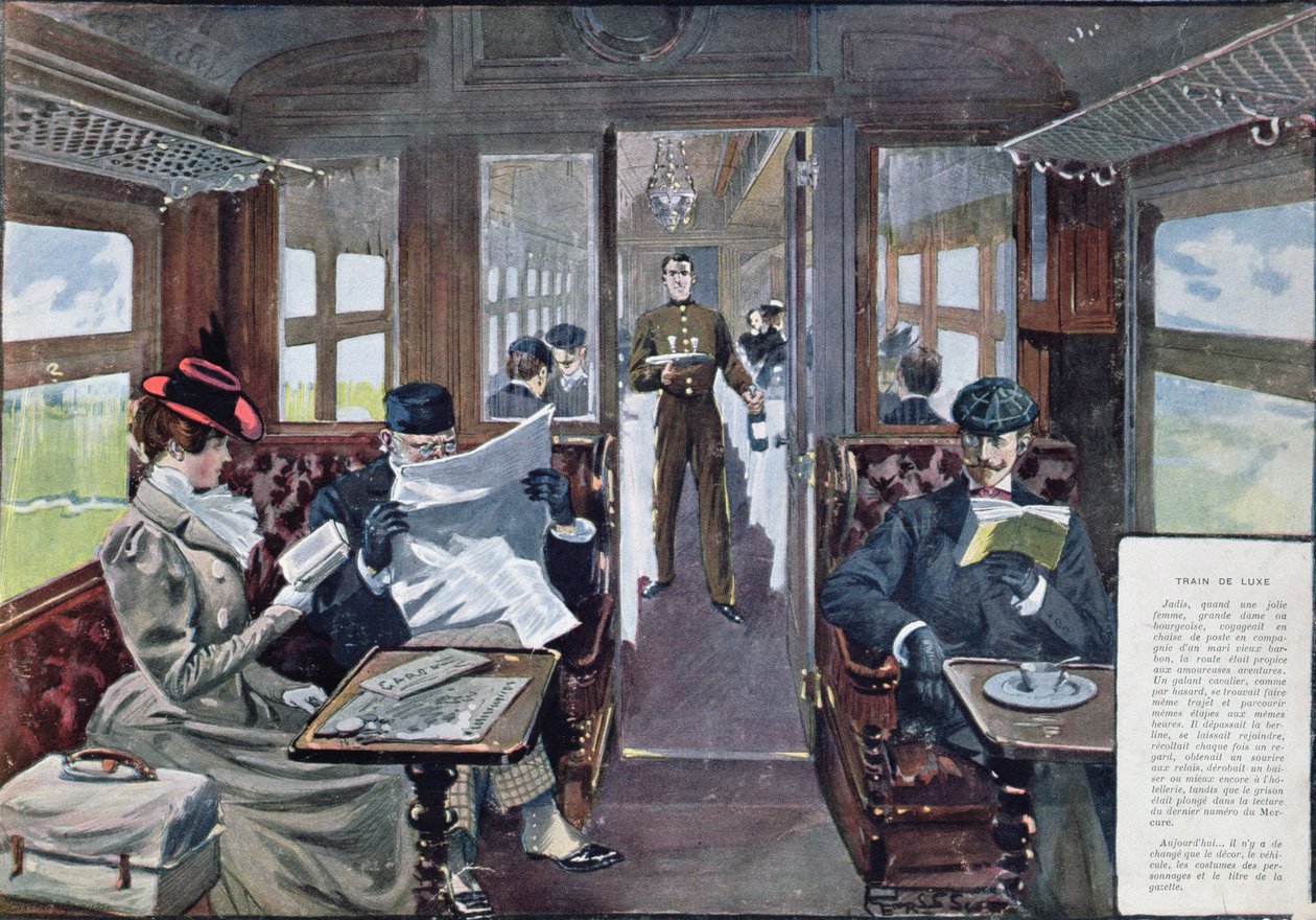 Restauratiewagen in een luxe trein door Georges Bertin Scott