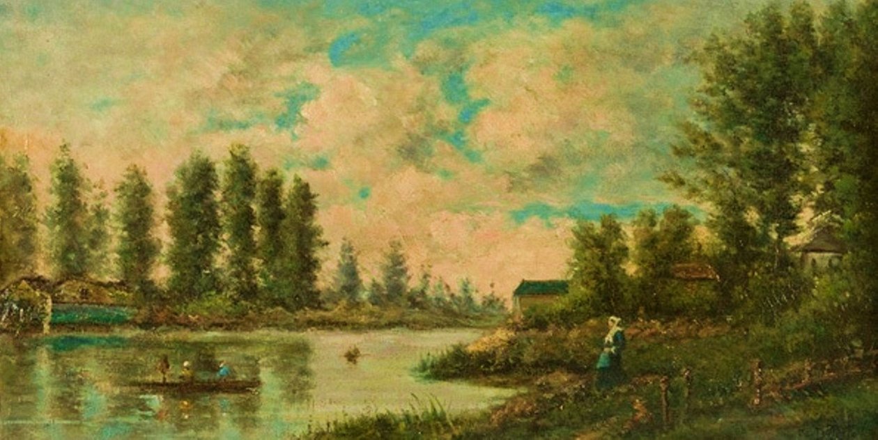 Landschap met boot door Georges Diéterle