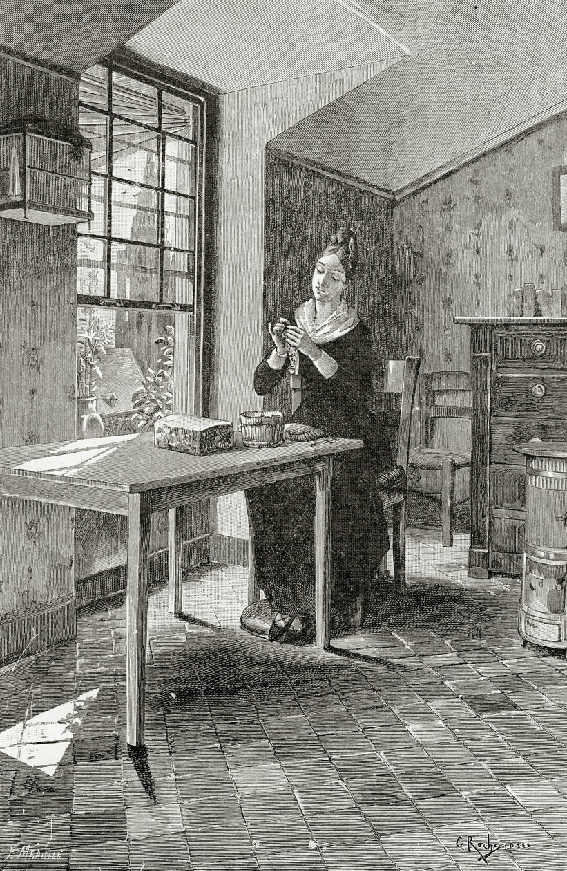 Blik in een zolderkamer, 19e eeuw door Georges Marie Rochegrosse