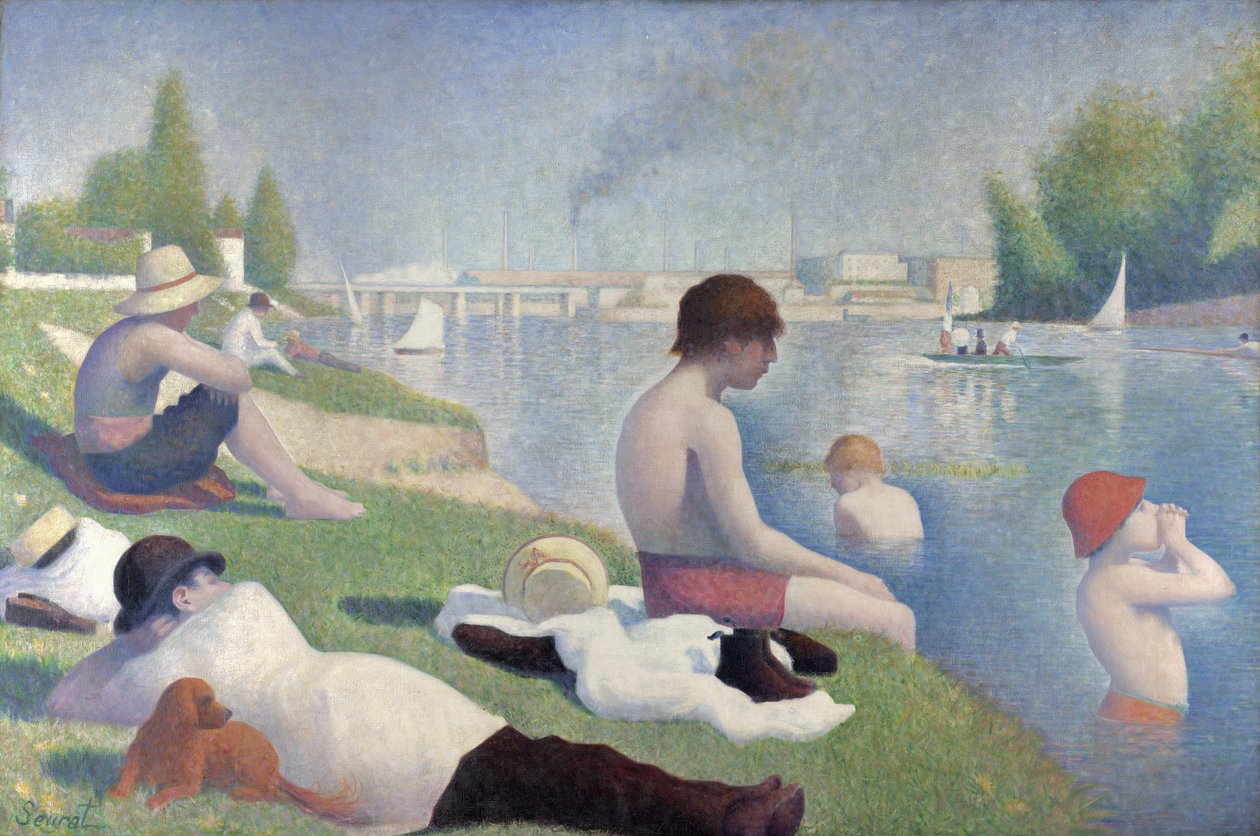 Badhuis in Asnières, 1884 door Georges Seurat