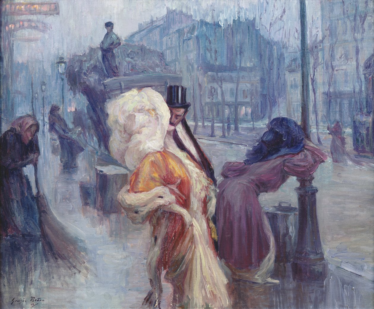 Dageraad, Vertrek uit het Restaurant in Montmartre, 1906 door Georges Redon