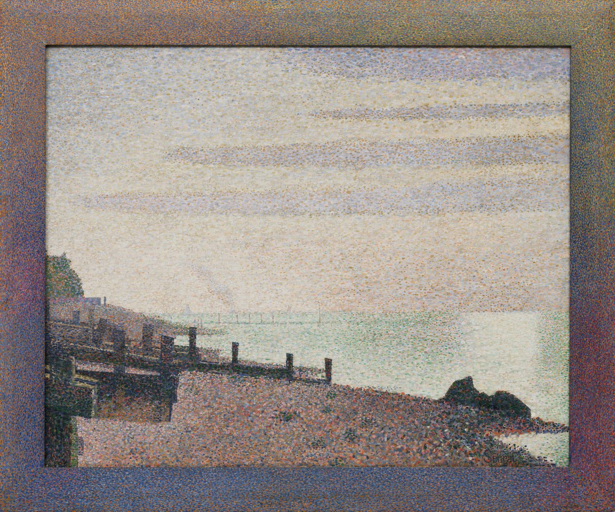 Honfleur, een avond, monding van de Seine door Georges Seurat