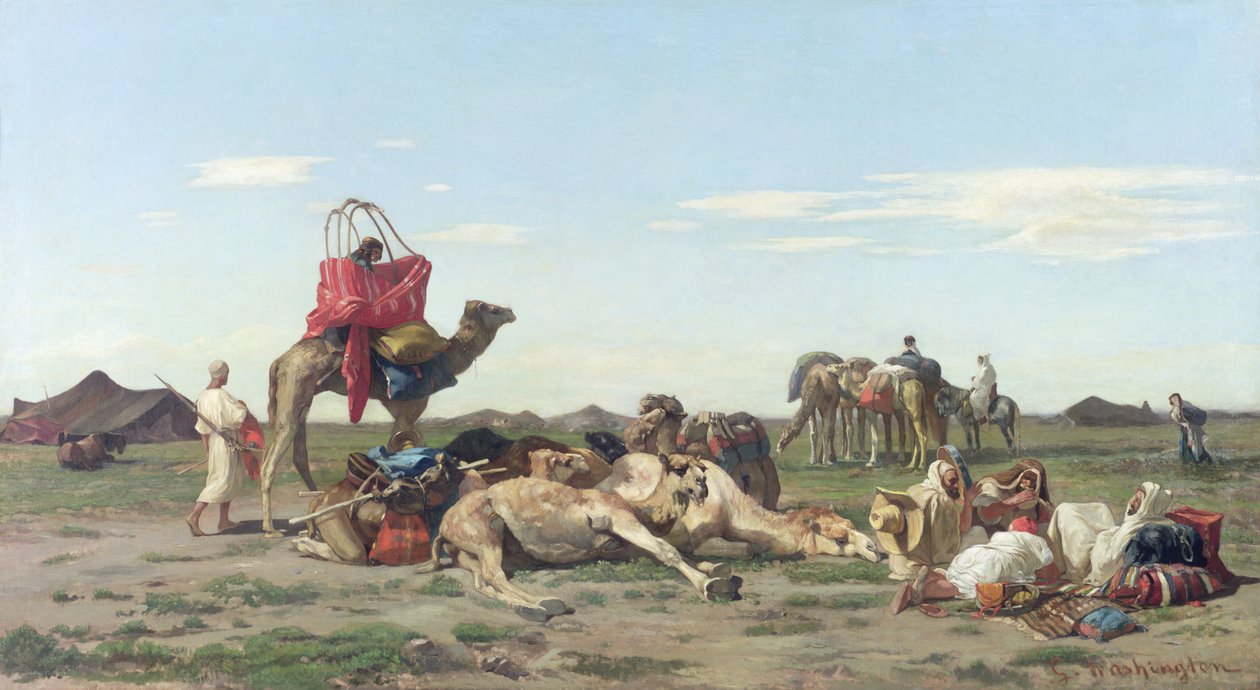 Nomaden in de woestijn, 1861 door Georges Washington