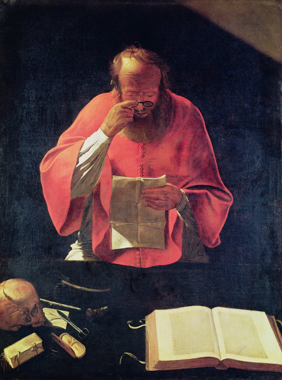 St. Jerome leest door Georges de La Tour
