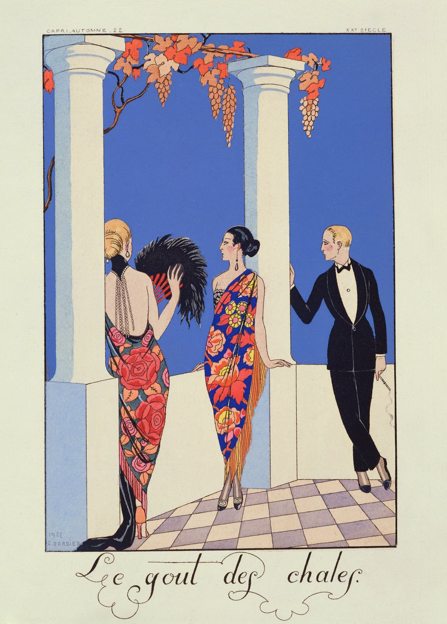 De Smaak van Sjaals door Georges (after) Barbier