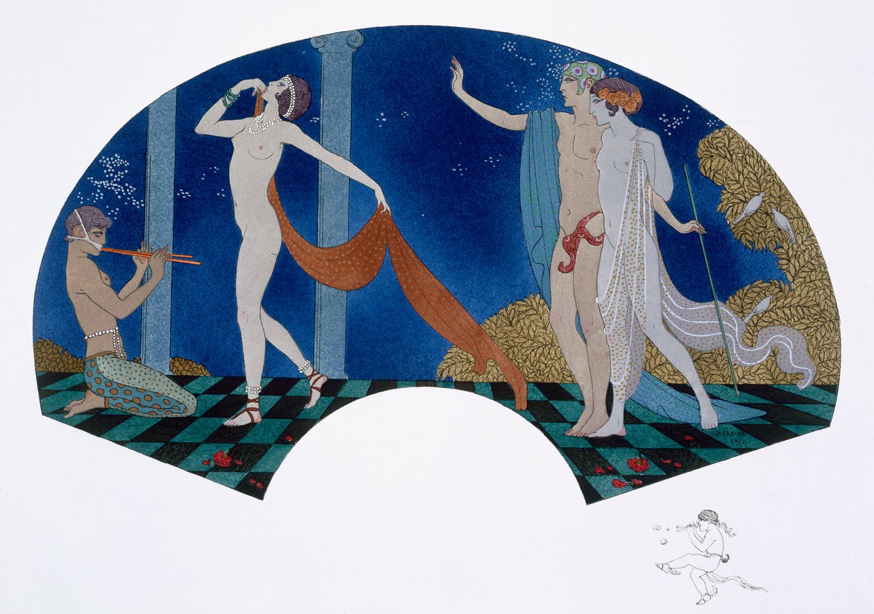 Waaiervormig ontwerp door Georges Barbier