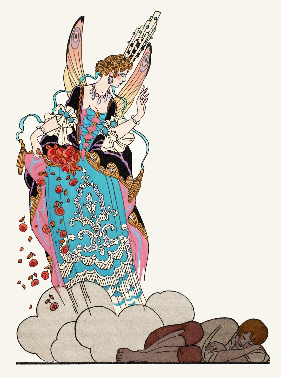 De Goede Fee (pochoir afdruk) door Georges Barbier
