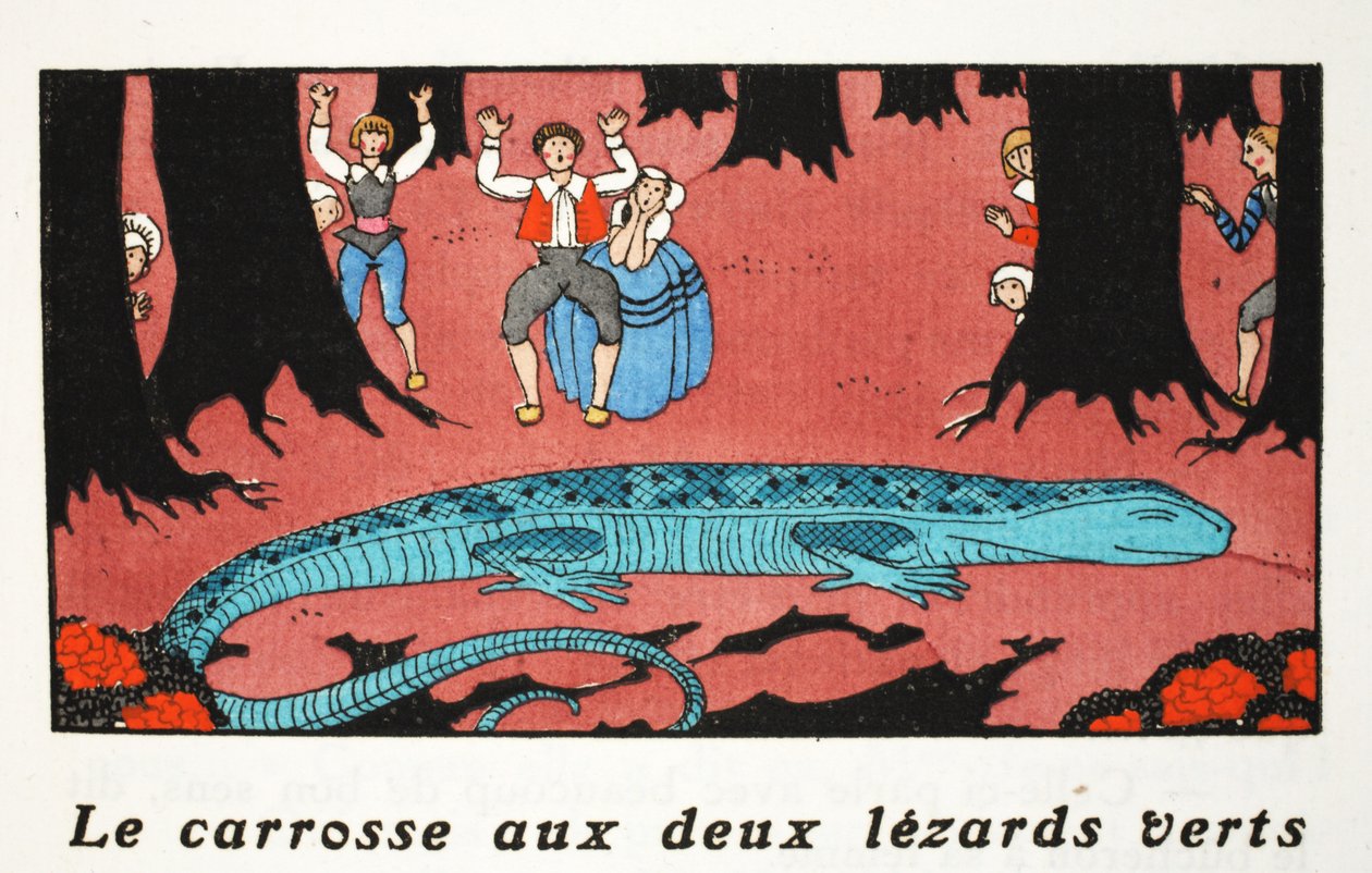 De Grote Blauwe Hagedis (pochoir afdruk) door Georges Barbier