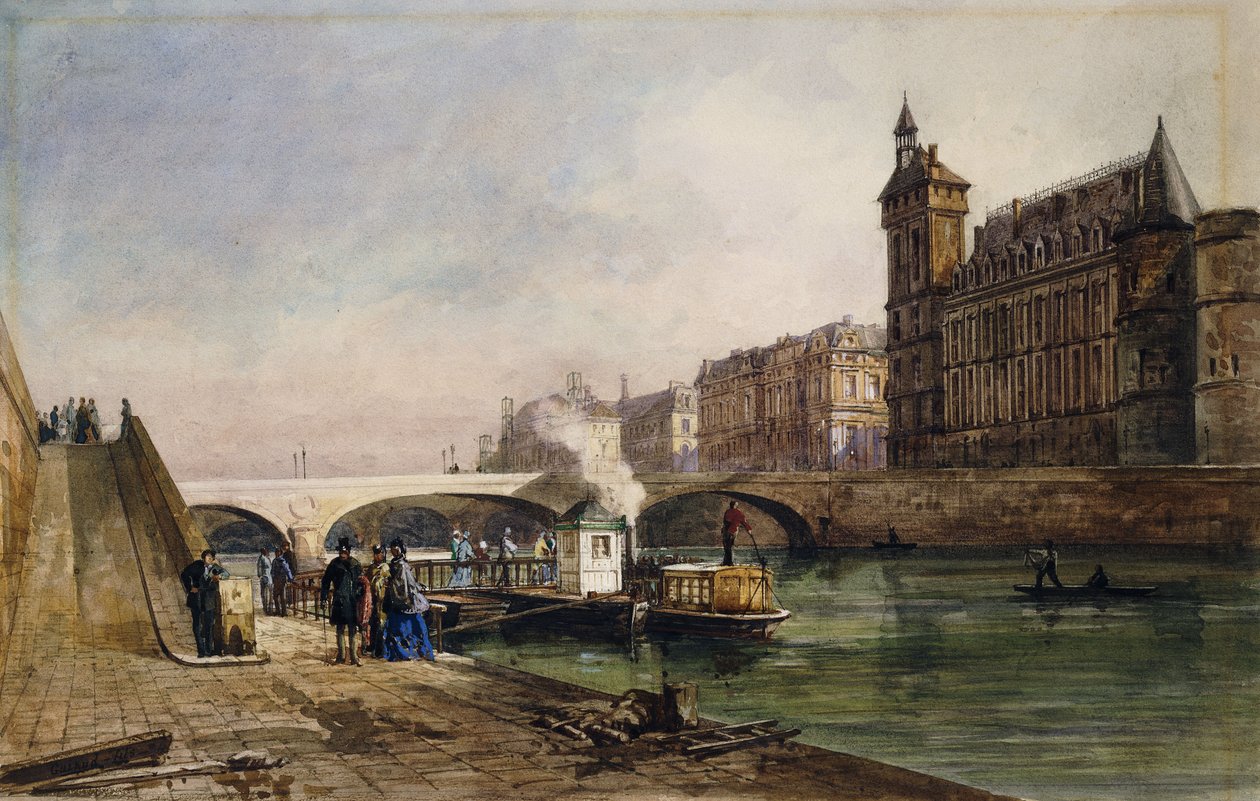 Op de Seine, Parijs door Georges Francois Guiaud