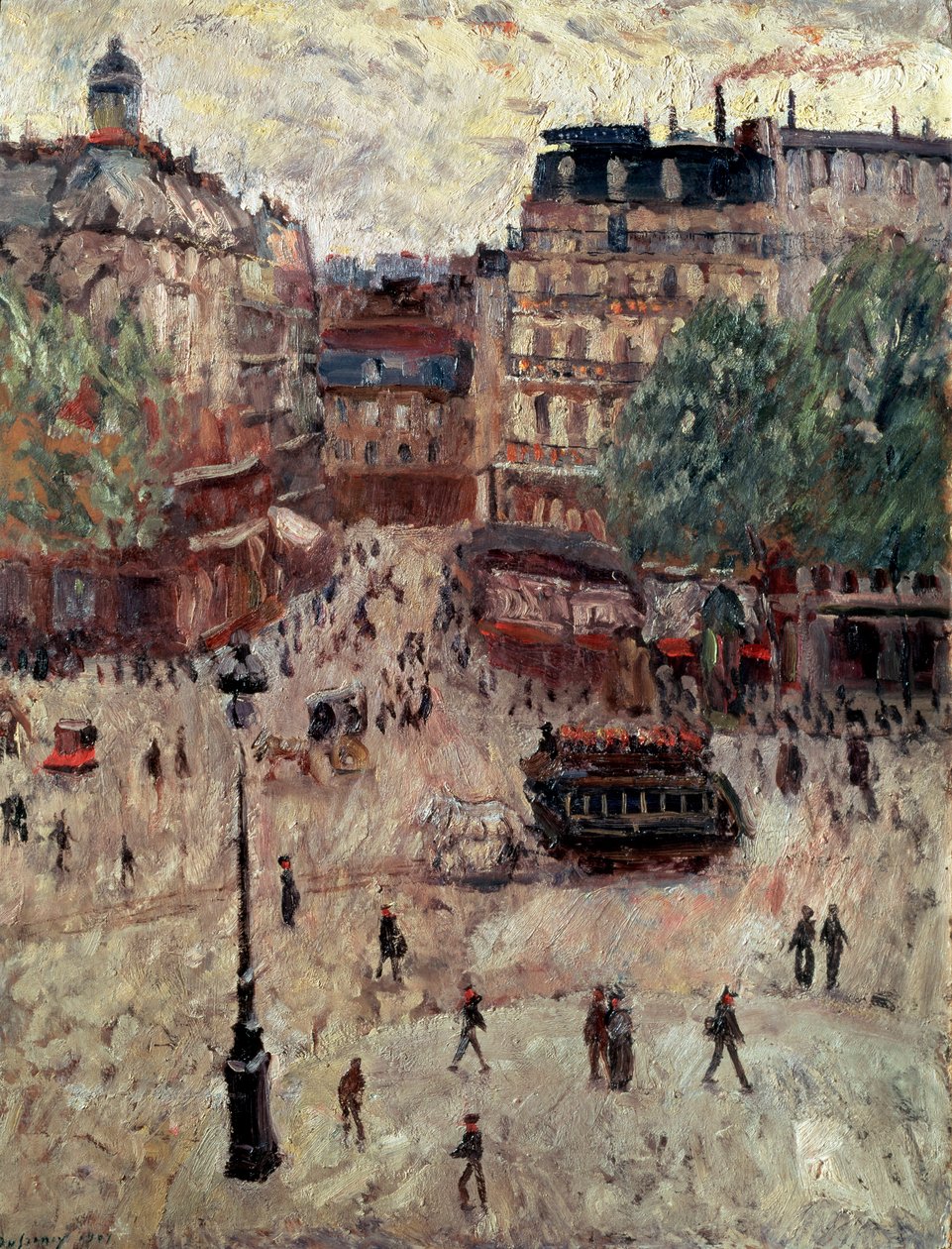 Een plein in Parijs door Georges Leon Dufrenoy