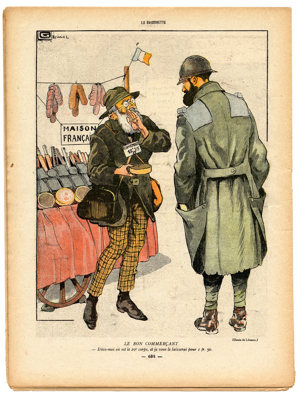 La Baionnette, Satirisch in kleuren door Georges Leonnec