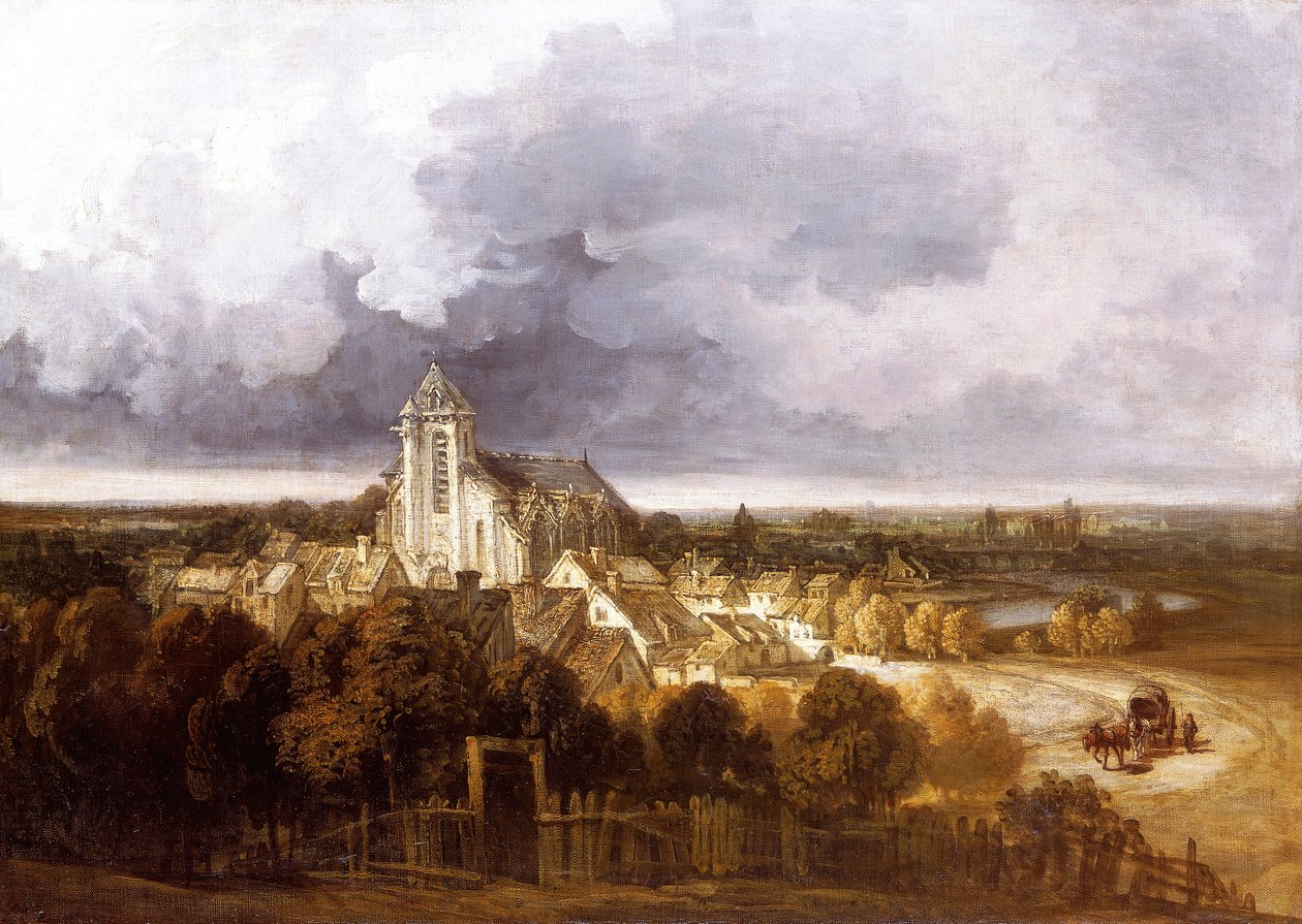 Uitzicht op Meaux, 1800-1843 door Georges Michel