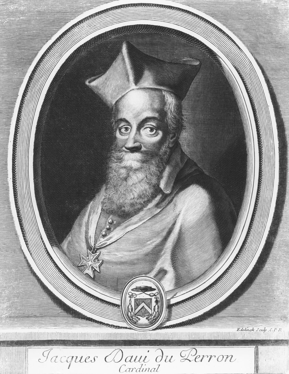 Jacques Davy Duperron door Gérard Edelinck