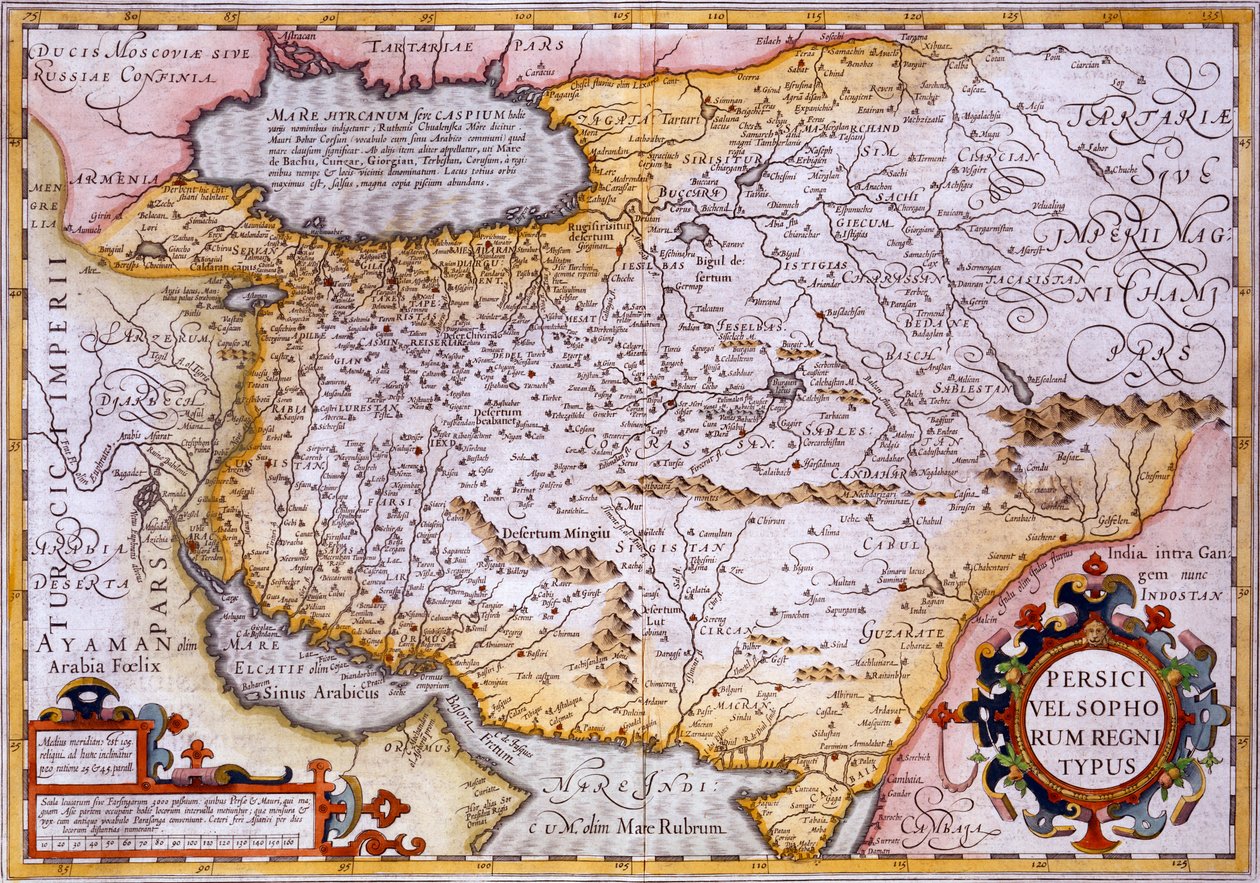 Kaart van Perzië, 1638 door Gerardus Mercator