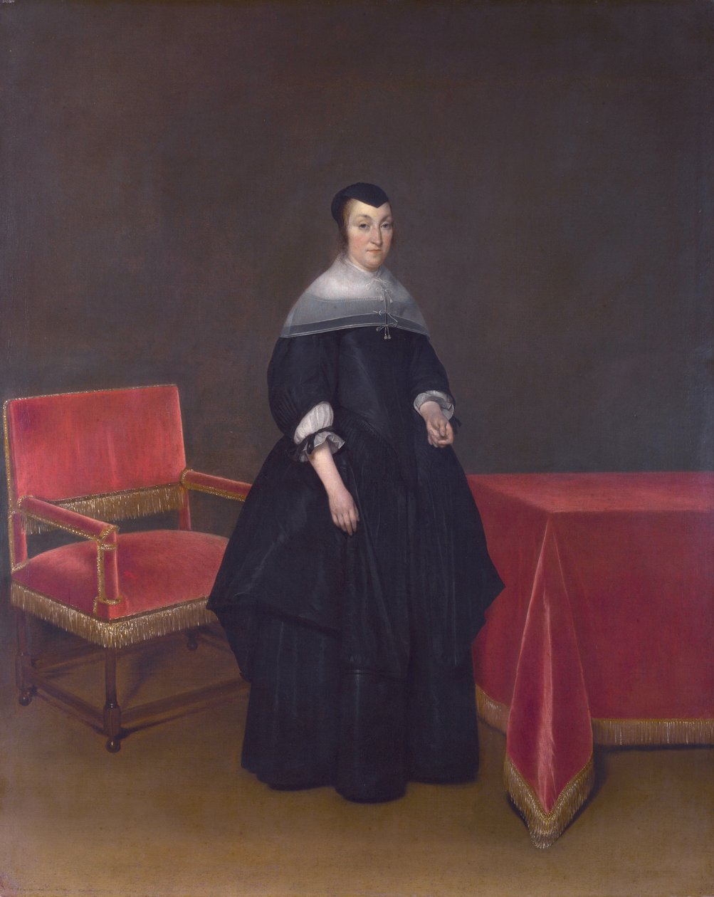 Hermanna van der Cruysse (1615 - 1705), vrouw van Abraham van Suchtelen (1600 - 1661) door Gerard ter Borch