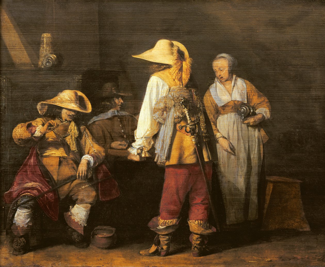 Interieur van een herberg, 1636 door Gerard ter Borch