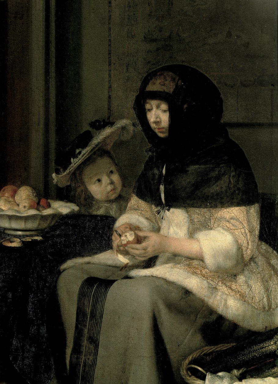 De Appelschiller (detail) door Gerard ter Borch