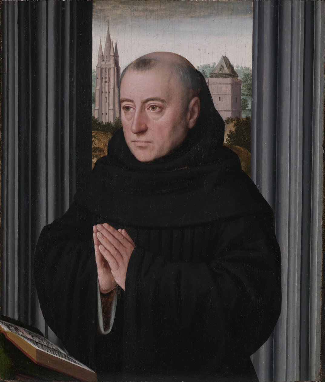 Portret van een monnik, begin 1500s door Gerard David