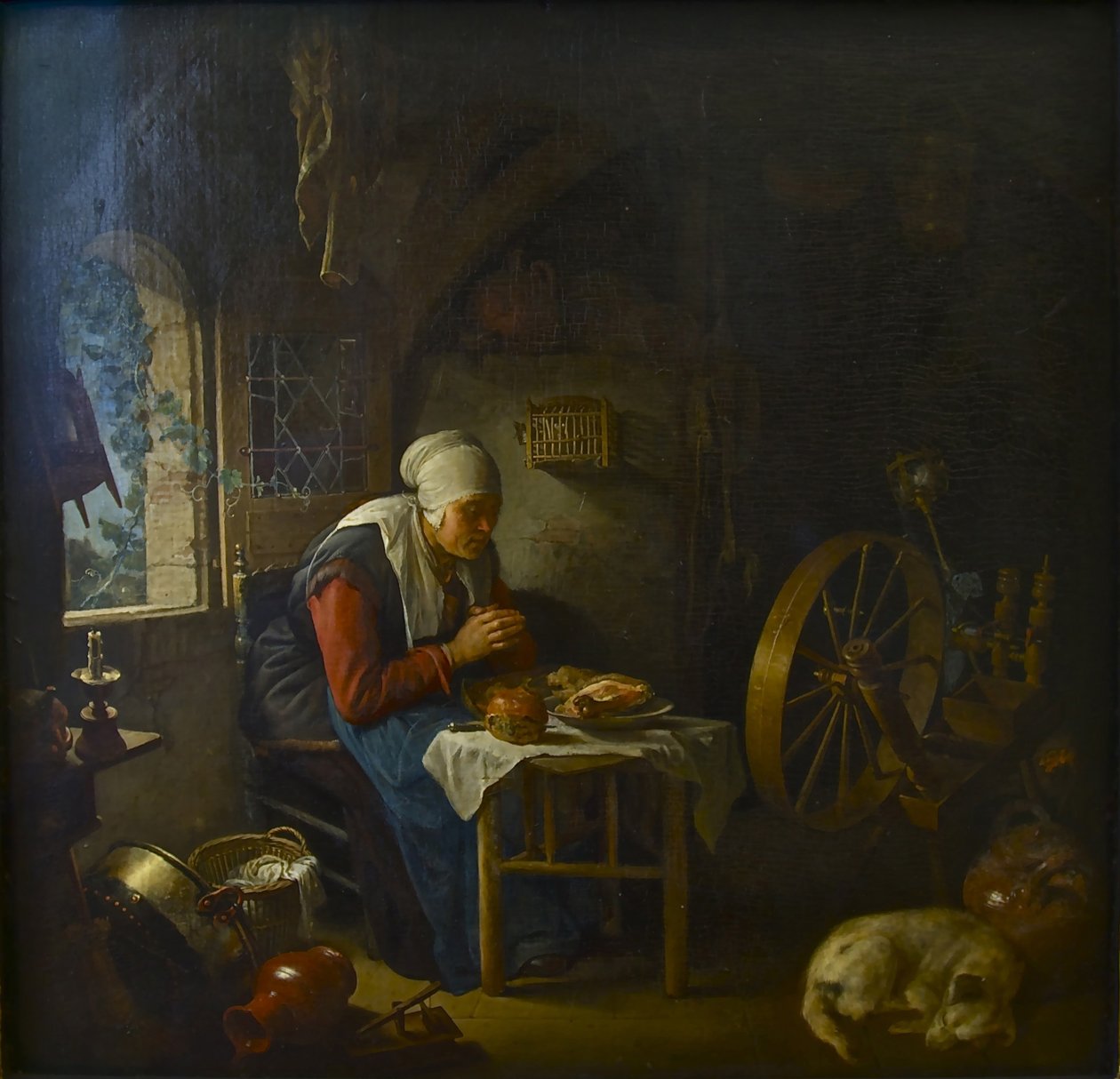 Het Gebed van de Spinner door Gerrit Dou