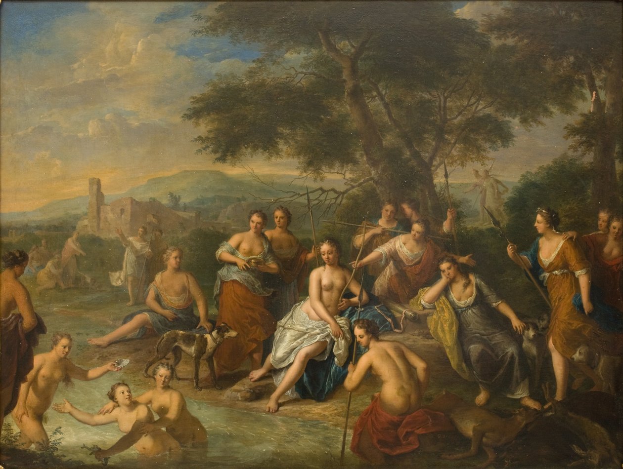 Diana en haar Nimfen door Gerard Hoet I