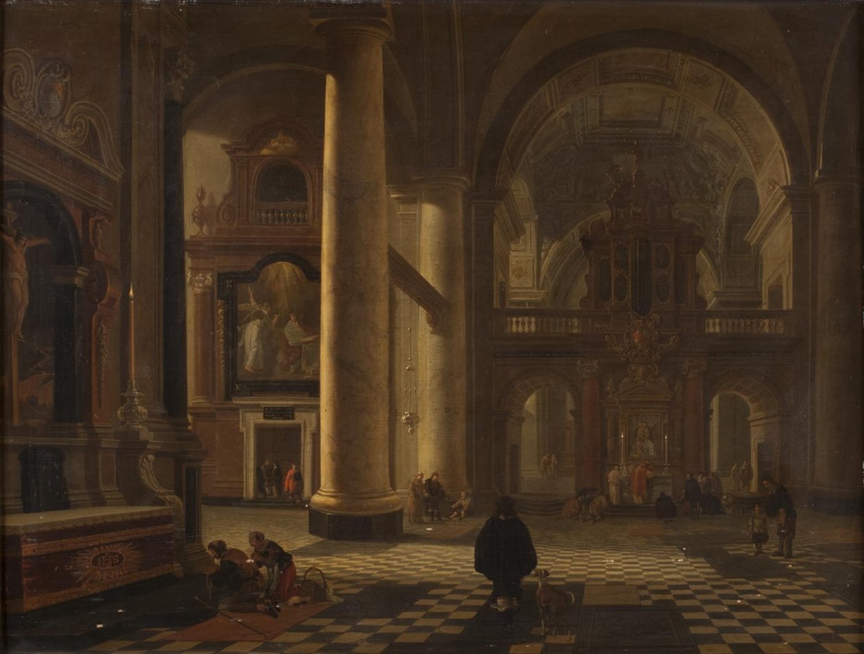 Interieur van een Katholieke Kerk door Gerard Houckgeest